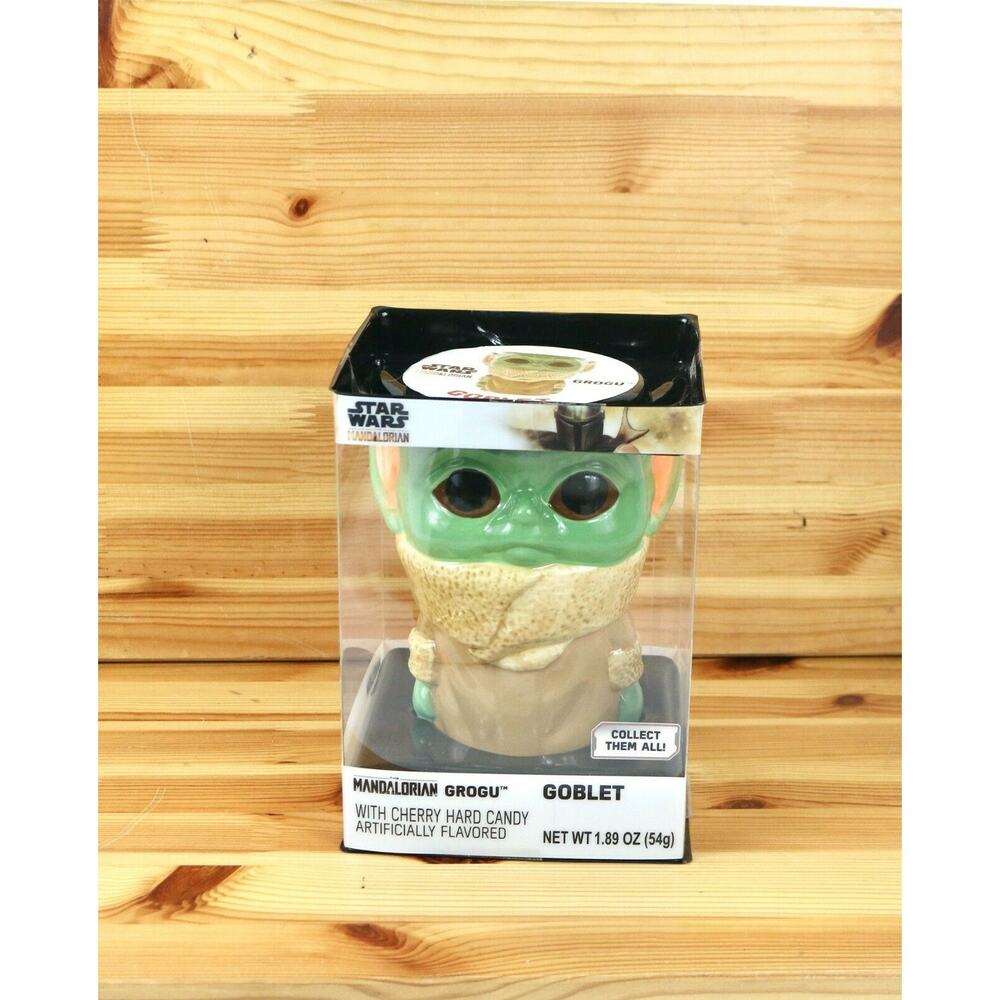 New Star Wars Mandalorian Grogu Galerie Ceramic Goblet w/ Cherry Hard Candy